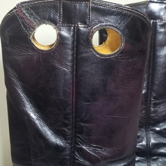 Nocona Cowboy Boots Vintage 1980s Dark Chocolate Tall Women's Size 12 1/2 R - Picture 7 of 16